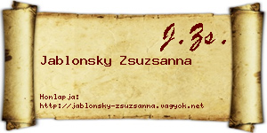 Jablonsky Zsuzsanna névjegykártya