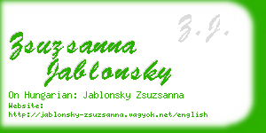 zsuzsanna jablonsky business card